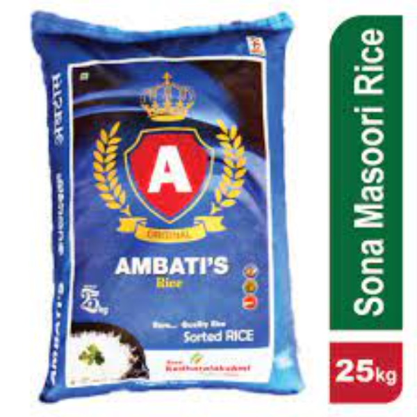 Ambati's Sona Masoori Steamed Rice (Green Bag)  - 25kg